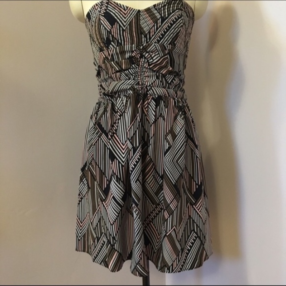 Parker Black & Pink Strapless Dress - Size S